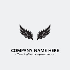 Wing illustration black and white for logo company vector image

