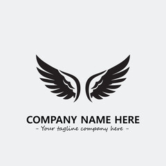 Wing illustration black and white for logo company vector image
