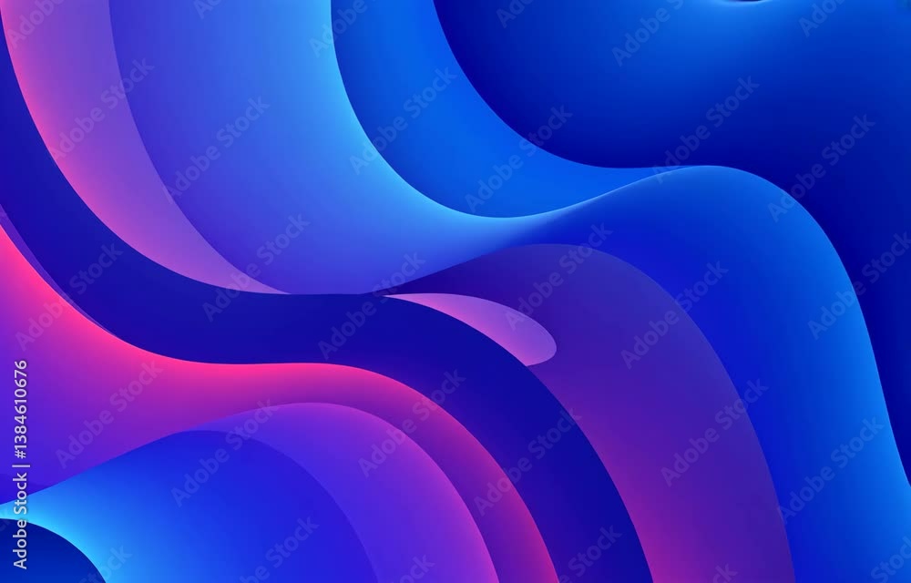Poster vibrant abstract gradient background with wavy lines and smooth color transitions in shades of blue 
