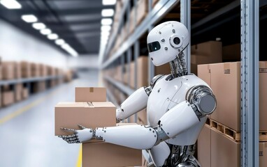 Warehouse Robot Handling Packages