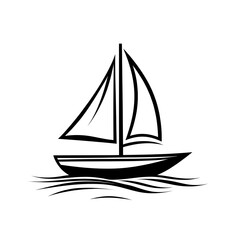 Fototapeta premium Elegant Sailboat on Calm Water in Monochrome Style Design