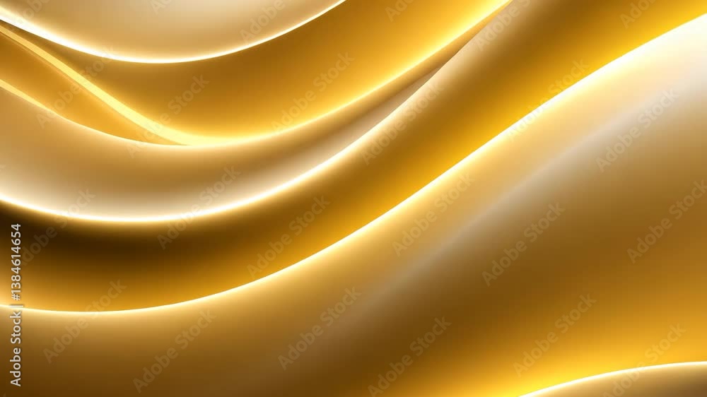 Poster abstract golden waves with flowing lines smooth texture elegant backdrop modern design