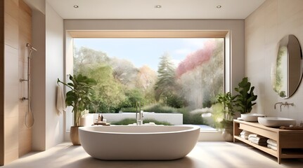 Modern bathroom design featuring a frees.generative.ai