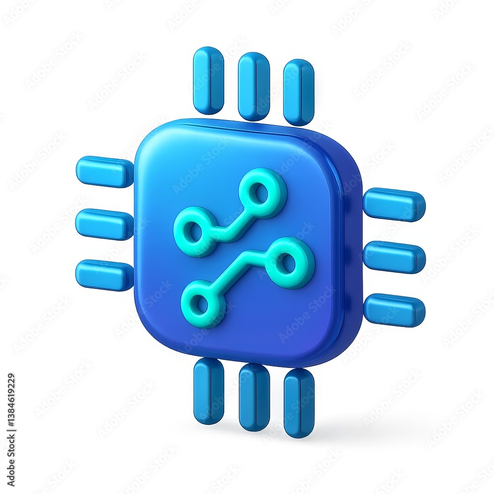 Poster 3d technology symbol with simple design for modern concepts