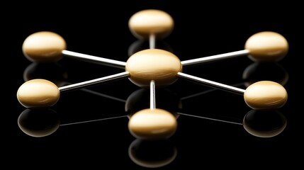 Golden Network Connection Sphere.