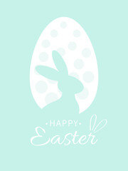 Happy Easter background, Easter egg hunting, Bunny silhouette on Easter egg,Easter Silhouette, paper cut