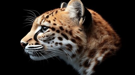 Obraz premium Ocelot portrait with black background.