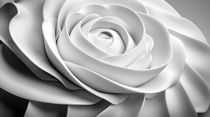 Monochromatic Sculpted Rose Close Up