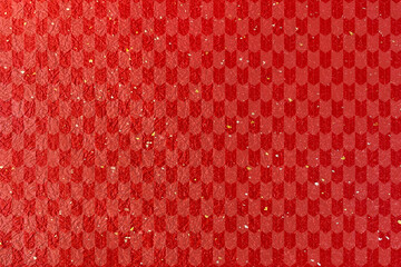 日本伝統の朱色の和紙　金粉と銀粉が舞う和柄デザイン