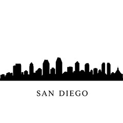 Fototapeta premium San Diego California Skyline Silhouette