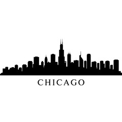Obraz premium Chicago Cityscape Silhouette Vector