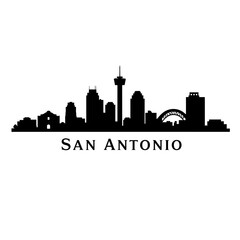 San Antonio Cityscape Silhouette Vector