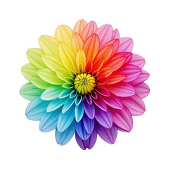 Colorful dahlia flowers with vibrant petals and top view 