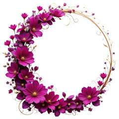 Obraz premium Elegant Circular Frame with Fuchsia Cosmos