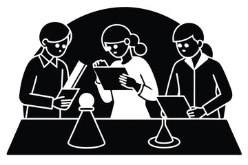 Group Research and Study Session with Students Vector

