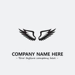 Wing illustration black and white for logo company vector image
