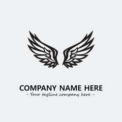 Wing illustration black and white for logo company vector image
