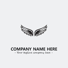 Wing illustration black and white for logo company vector image
