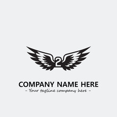 Obraz premium Wing illustration black and white for logo company vector image 
