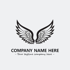 Wing illustration black and white for logo company vector image
