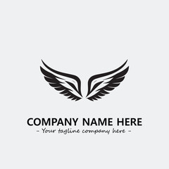 Fototapeta premium Wing illustration black and white for logo company vector image 