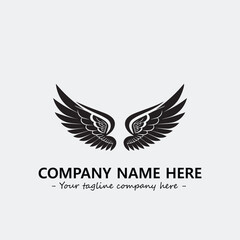 Wing illustration black and white for logo company vector image
