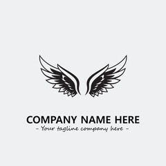 Wing illustration black and white for logo company vector image
