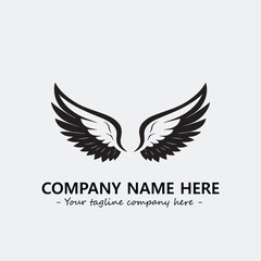 Obraz premium Wing illustration black and white for logo company vector image 