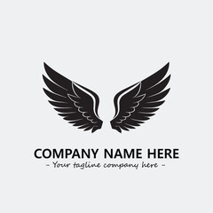 Wing illustration black and white for logo company vector image
