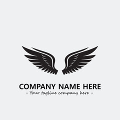 Wing illustration black and white for logo company vector image
