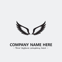 Wing illustration black and white for logo company vector image
