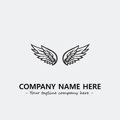 Wing illustration black and white for logo company vector image
