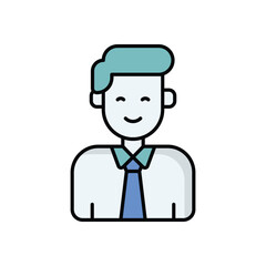 Business Person icon isolated on a white background. Vector illustration.