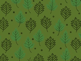 Fototapeta premium seamless pattern with flowers and leaves, floral pattern for textile design and digital papers, seamless background with leaves