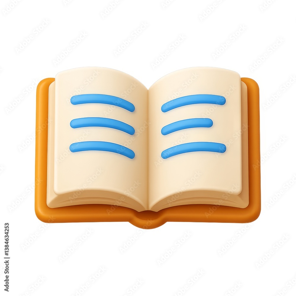 Poster 3d open book icon design for simple composition and illustration