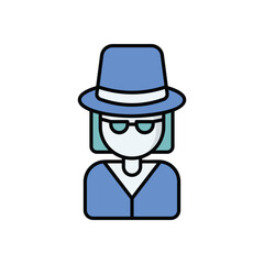 Fashionista icon isolated on a white background. Vector illustration.