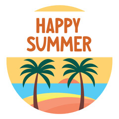 Fototapeta premium Summer vibes vector illustration.