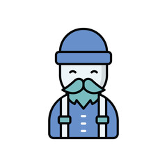 Lumberjack  icon isolated on a white background. Vector illustration.