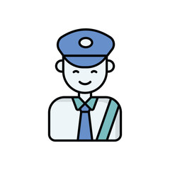 Postman  icon isolated on a white background. Vector illustration.