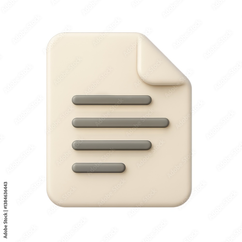 Aufkleber simple 3d document icon for creative projects and design workflows