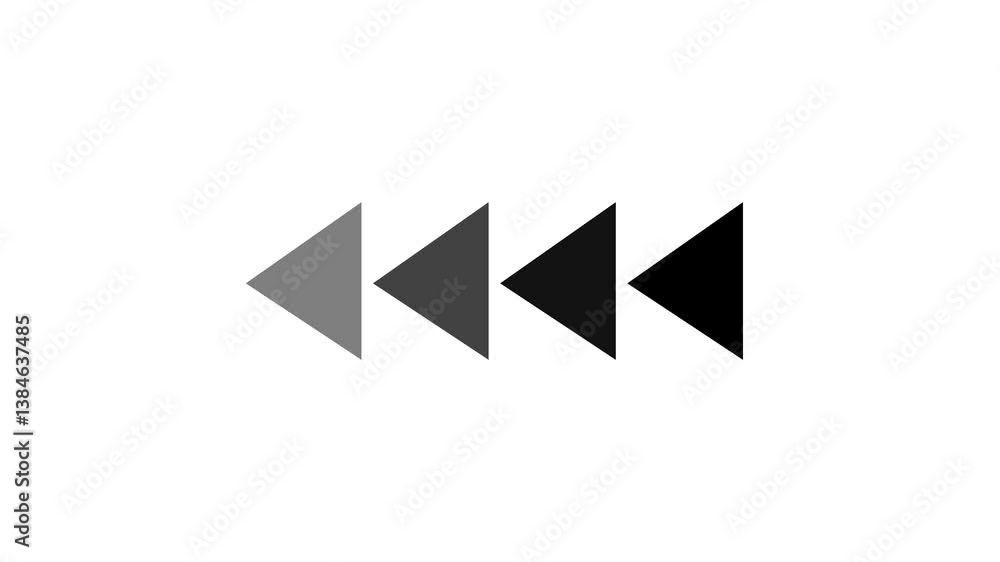 Poster back fast forward black symbols icon symbol animation on white background. left fast forward sign mo
