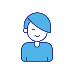 Boy  icon isolated on a white background. Vector illustration.