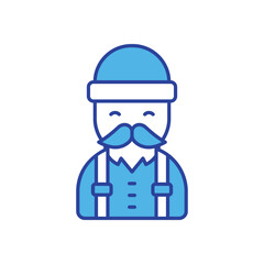 Lumberjack  icon isolated on a white background. Vector illustration.