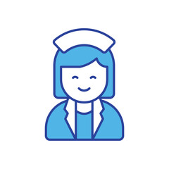 Nurse  icon isolated on a white background. Vector illustration.