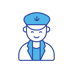 Captain  icon isolated on a white background. Vector illustration.
