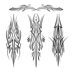 Set Pinstripe art old school illustration