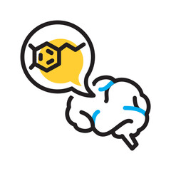 Vector multi color icon for Dopamine receptor