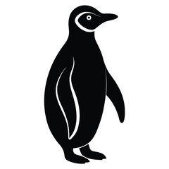 Simple Black And White Penguin Vector Illustration For Decoration Or Iconography Use.