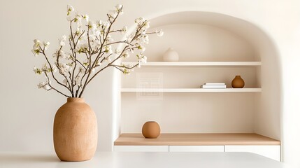 Floral arrangement in minimalist decor modern home still life bright indoor space aesthetic nature
