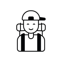 Traveler icon isolated on a white background. Vector illustration.